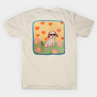 Doge sunglasses, Character dog, Pencil color drawing T-Shirt